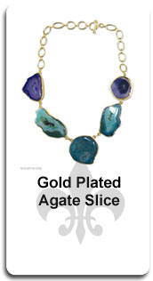 Gold Polish Jewelry All Color Agate Slice